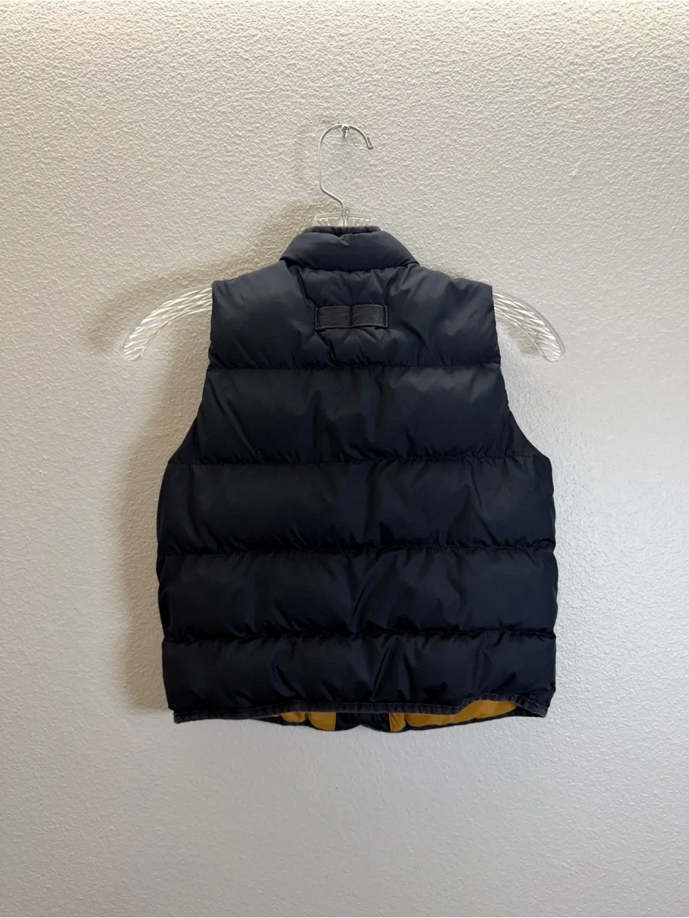 Kids Navy Puffer Vest with Mustard Lining